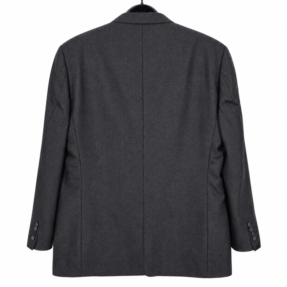 Ted Baker Blazer Mens 48L Charcoal Grey 3-Button Wool Sport Coat USA Made Preppy